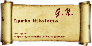 Gyurka Nikoletta névjegykártya